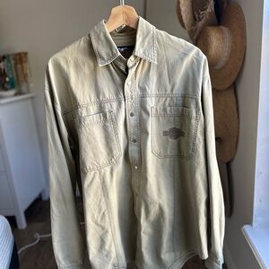 Harley-Davidson Khaki Button-Up Shirt